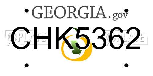 CHK5362 Georgia License Plate