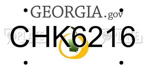 CHK6216 Georgia License Plate