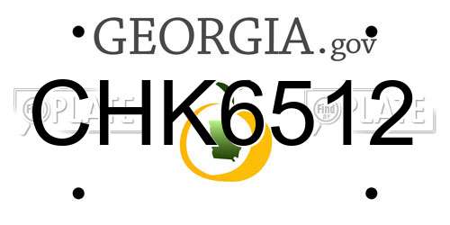 CHK6512 Georgia License Plate
