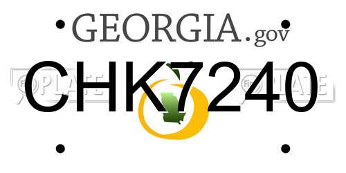 CHK7240 Georgia License Plate