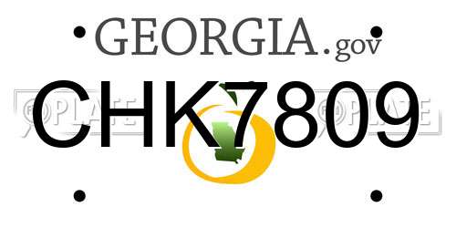 CHK7809 Georgia License Plate