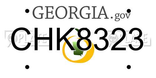 CHK8323 Georgia License Plate