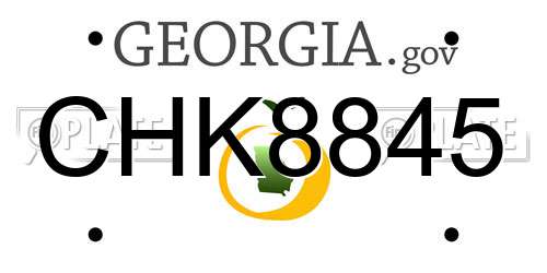 CHK8845 Georgia License Plate