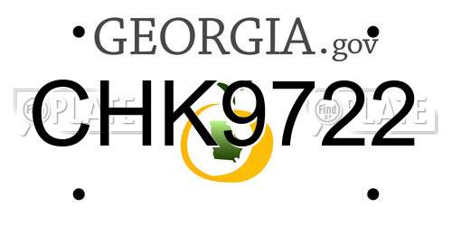CHK9722 Georgia License Plate