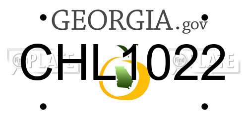 CHL1022 Georgia License Plate