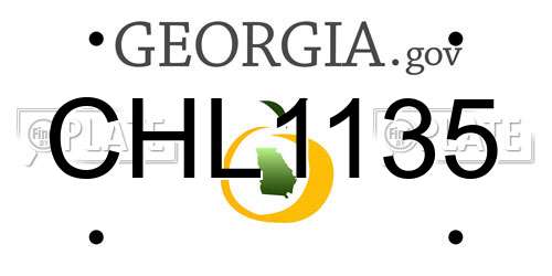 CHL1135 Georgia License Plate
