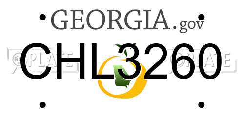 CHL3260 Georgia License Plate