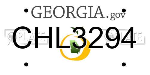 CHL3294 Georgia License Plate