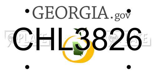 CHL3826 Georgia License Plate