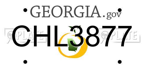 CHL3877 Georgia License Plate