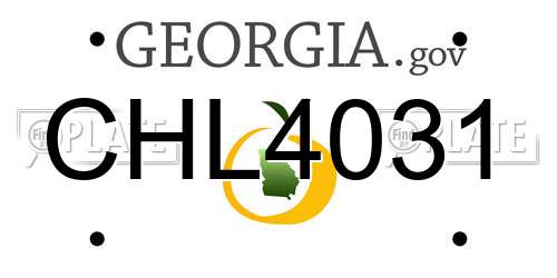 CHL4031 Georgia License Plate