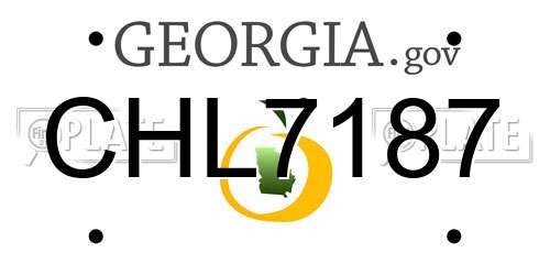 CHL7187 Georgia License Plate