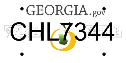 CHL7344 Georgia License Plate