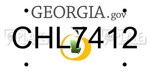 CHL7412 Georgia License Plate
