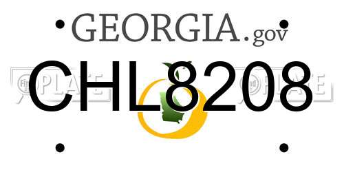 CHL8208 Georgia License Plate
