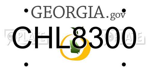 CHL8300 Georgia License Plate