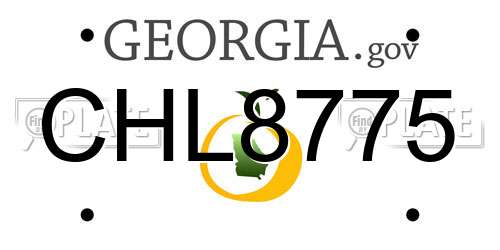 CHL8775 Georgia License Plate