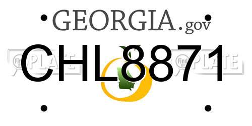 CHL8871 Georgia License Plate