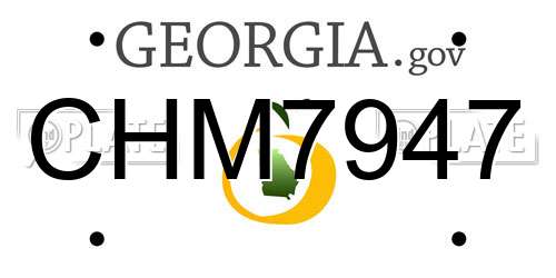CHM7947 Georgia License Plate
