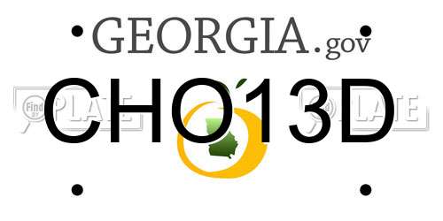CHO13D Georgia License Plate