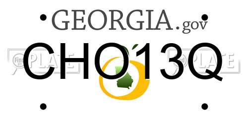 CHO13Q Georgia License Plate