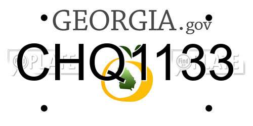 CHQ1133 Georgia License Plate