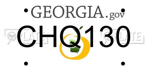 CHQ130 Georgia License Plate