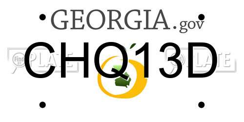 CHQ13D Georgia License Plate