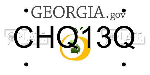 CHQ13Q Georgia License Plate