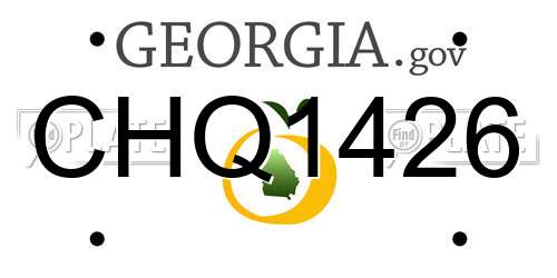 CHQ1426 Georgia License Plate