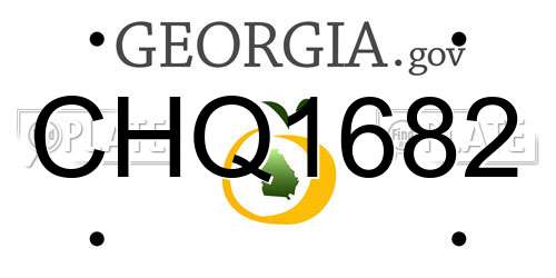 CHQ1682 Georgia License Plate