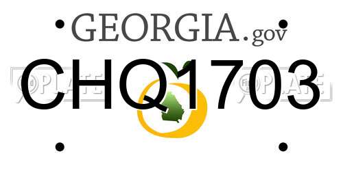 CHQ1703 Georgia License Plate