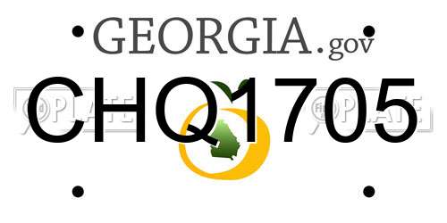 CHQ1705 Georgia License Plate