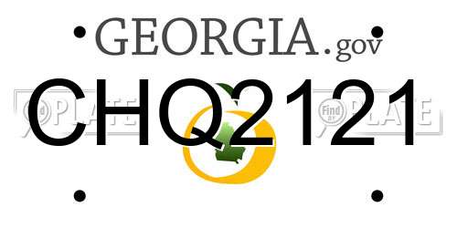 CHQ2121 Georgia License Plate
