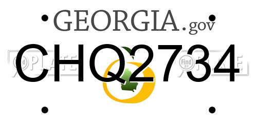 CHQ2734 Georgia License Plate