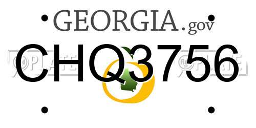 CHQ3756 Georgia License Plate