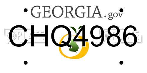 CHQ4986 Georgia License Plate