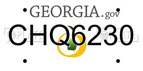CHQ6230 Georgia License Plate
