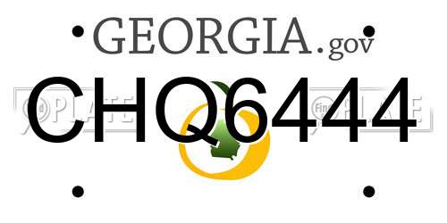 CHQ6444 Georgia License Plate