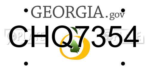 CHQ7354 Georgia License Plate