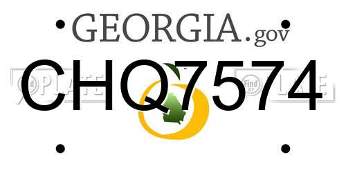 CHQ7574 Georgia License Plate