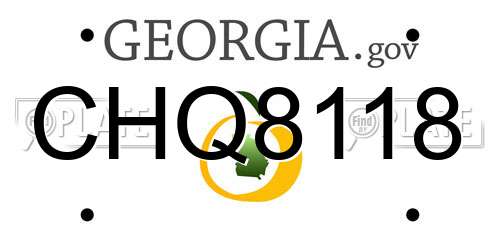CHQ8118 Georgia License Plate