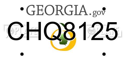 CHQ8125 Georgia License Plate