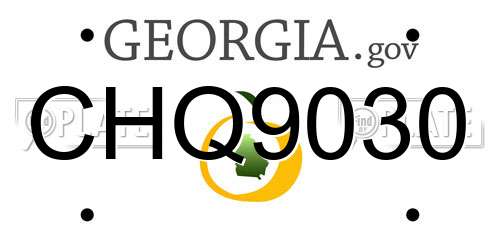CHQ9030 Georgia License Plate