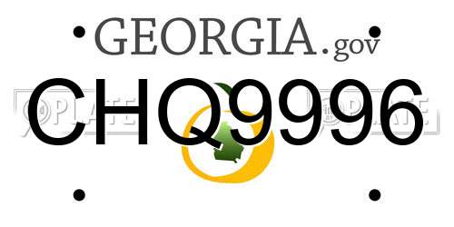 CHQ9996 Georgia License Plate