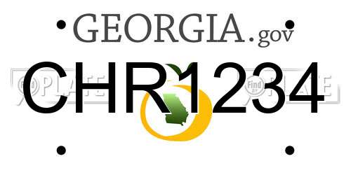 CHR1234 Georgia License Plate