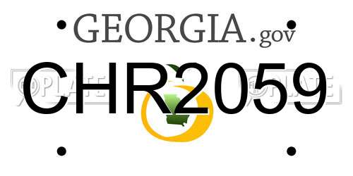 CHR2059 Georgia License Plate