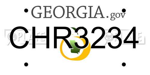CHR3234 Georgia License Plate