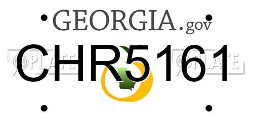 CHR5161 Georgia License Plate