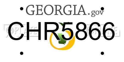CHR5866 Georgia License Plate